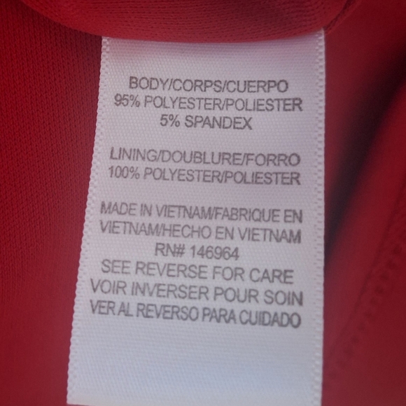 Donna Ricco Red Scuba Sleeveless Ruffle Hem Women's Mini Dress Size 12 NWOT - Picture 7 of 8